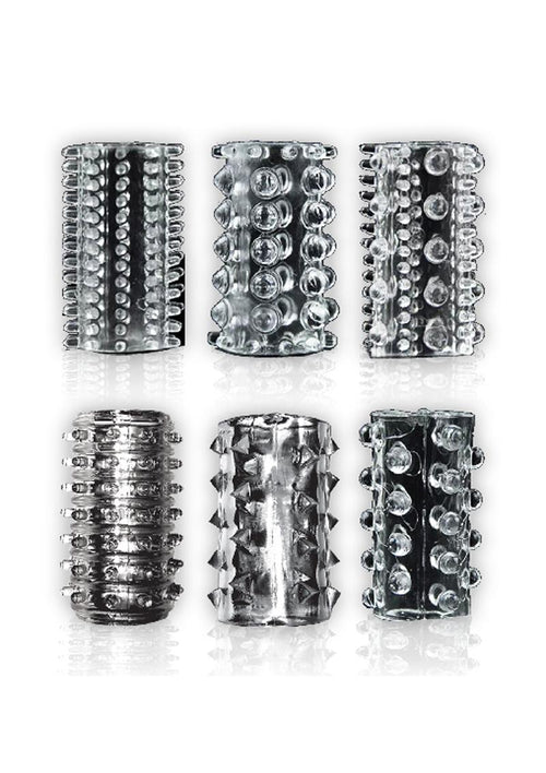 Load image 1 in gallery view. The 9's - Crystalline Cock Sleeves - Clear - 6 Per Pack