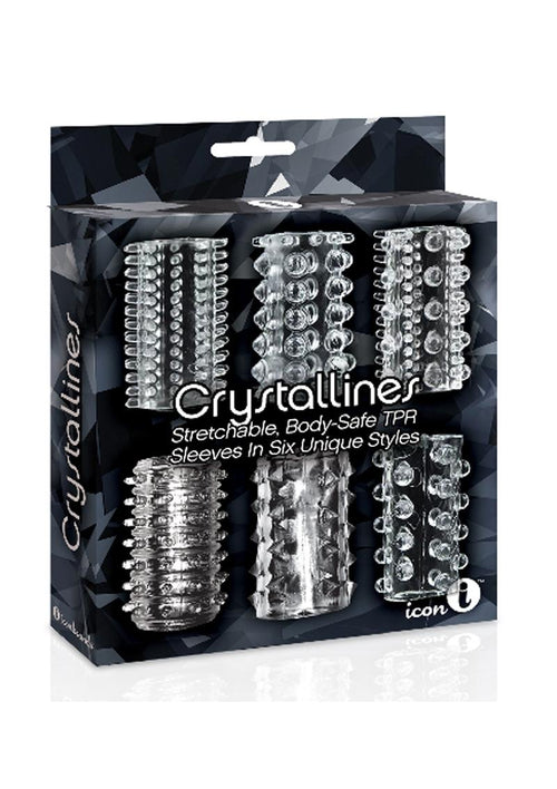 Load image 1 in gallery view. The 9's - Crystalline Cock Sleeves - Clear - 6 Per Pack