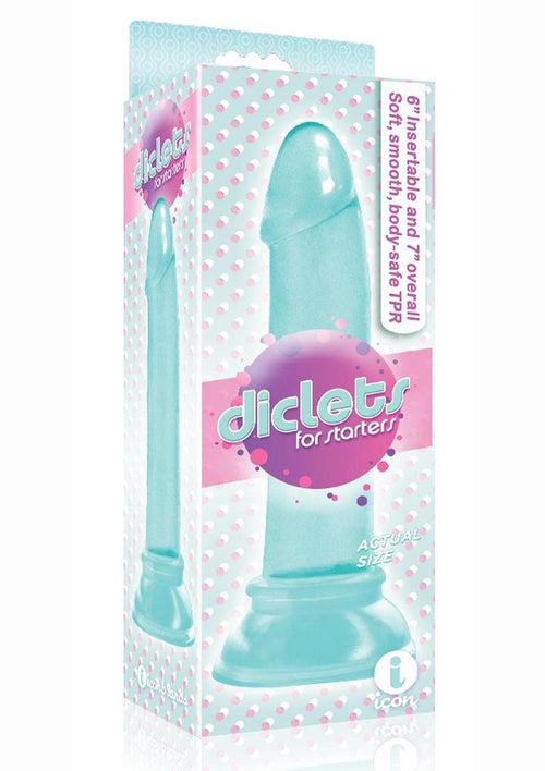 Load image 1 in gallery view. The 9's - Diclets Jelly Dildo - Aqua/Blue - 7in