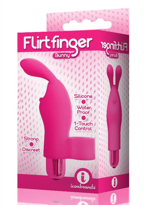 Load image 1 in gallery view. The 9's - Flirt Finger Silicone Bunny - Pink