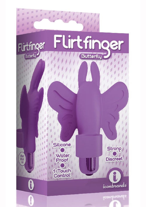 Load image 1 in gallery view. The 9's - Flirt Finger Silicone Butterfly - Pink/Purple
