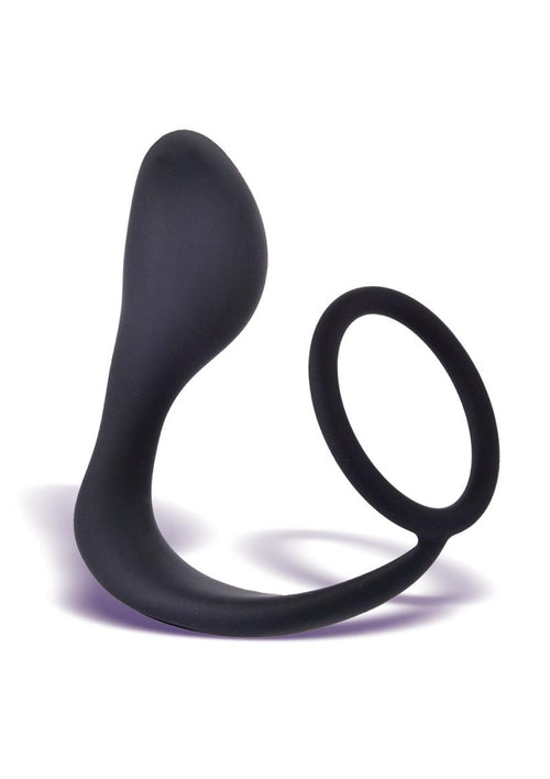 Load image 1 in gallery view. The 9's - P Zone Silicone Prostate Massager and Cock Ring - Black