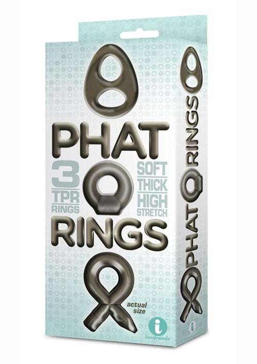 Load image 1 in gallery view. The 9's - Phat Rings Smoke 2, Chunky Cock Rings - Smoke