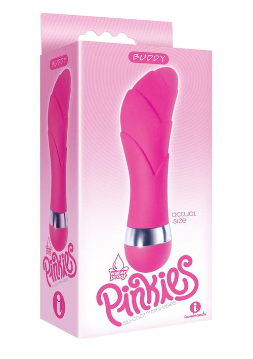 Load image 1 in gallery view. The 9's - Pinkies, Buddy Silicone Mini Vibrator - Pink - 4.5in