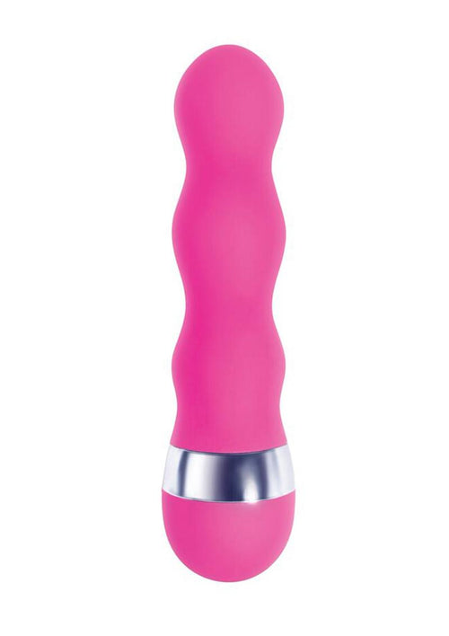 Load image 1 in gallery view. The 9's - Pinkies, Curvy Silicone Mini Vibrator - Pink - 4.5in