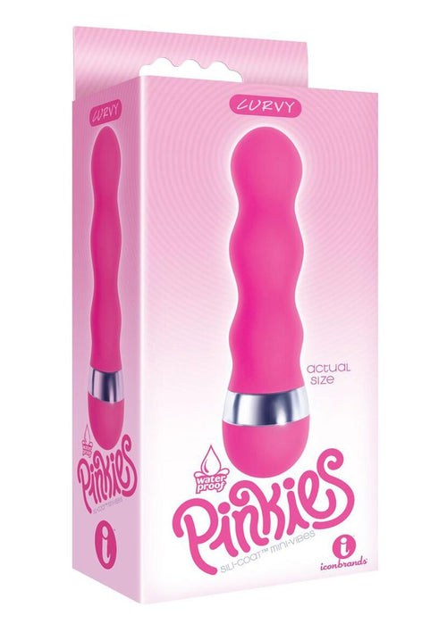 Load image 1 in gallery view. The 9's - Pinkies, Curvy Silicone Mini Vibrator - Pink - 4.5in