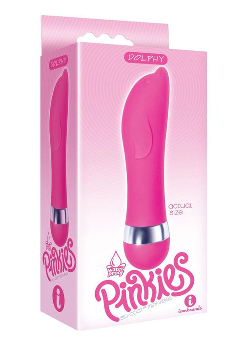 Load image 1 in gallery view. The 9's - Pinkies, Dolphy Silicone Mini Vibrator - Pink - 4.5in