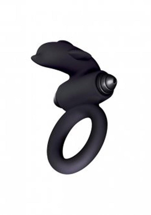 Load image 1 in gallery view. The 9's - S-Bullet Ring Flipper Silicone Vibrating Cock Ring - Black