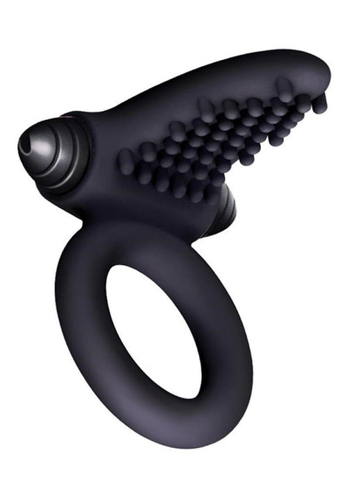 Load image 1 in gallery view. The 9's - S-Bullet Ring Tongue Silicone Vibrating Cock Ring THE 9`S