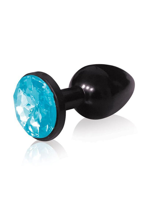 Load image 1 in gallery view. The 9's - The Silver Starter Bejeweled Annodized Stainless Steel Plug - Aqua/Black/Blue