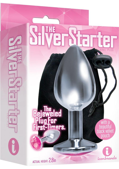 Load image 1 in gallery view. The 9's - The Silver Starter Bejeweled Stainless Steel Plug - Pink