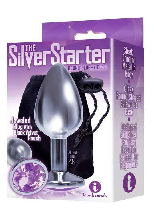 Load image 1 in gallery view. The 9's - The Silver Starter Bejeweled Stainless Steel Plug - Purple/Violet