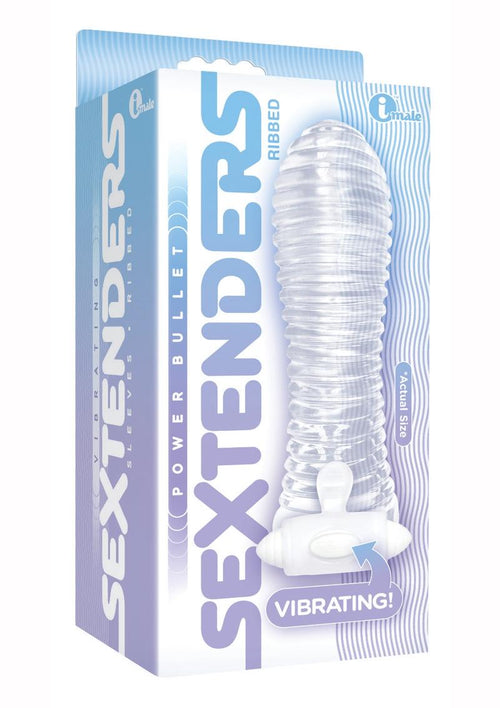 Load image 1 in gallery view. The 9's - Vibrating Sextenders, Ribbed - Clear