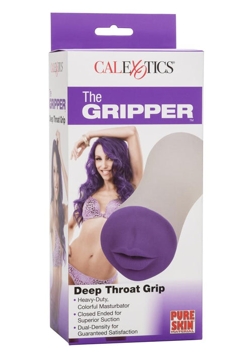 Load image 1 in gallery view. The Gripper Deep Throat Grip Masturbator - Mouth - Frost/Purple