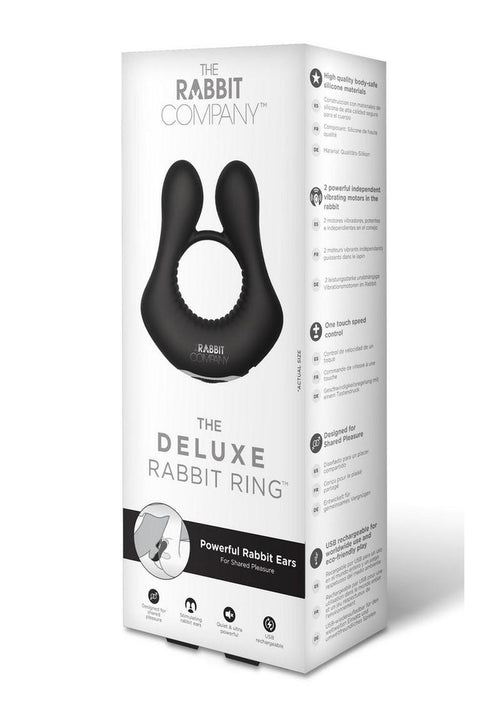 Load image 1 in gallery view. The Deluxe Rabbit Ring Rechargeable Silicone Couples Ring - Black