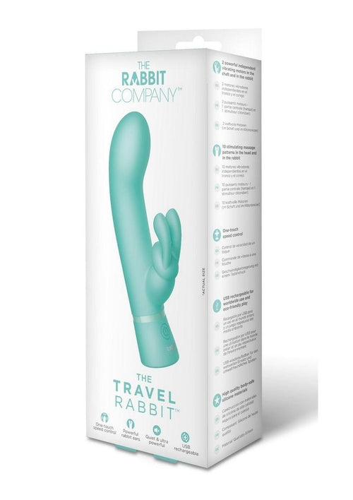 Load image 1 in gallery view. The Rabbit Company The Travel Rabbit Rechargeable Silicone Vibrator - Aqua/Blue