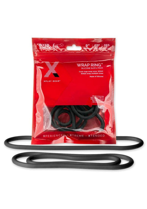 Load image 1 in gallery view. The Xplay Mix Pack Wrap Ring Silicone Slim 6, 9 - Black - 12in - 3 Pack