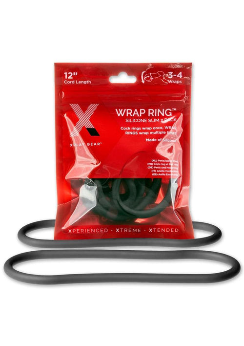 Load image 1 in gallery view. The Xplay Wrap Ring Silicone Slim - Black - 12in - 2 Pack