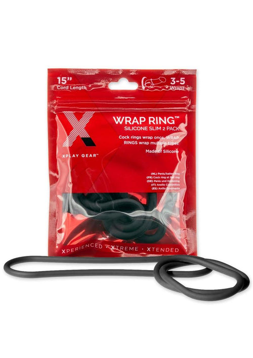 Load image 1 in gallery view. The Xplay Wrap Ring Silicone Slim - Black - 15in - 2 Pack