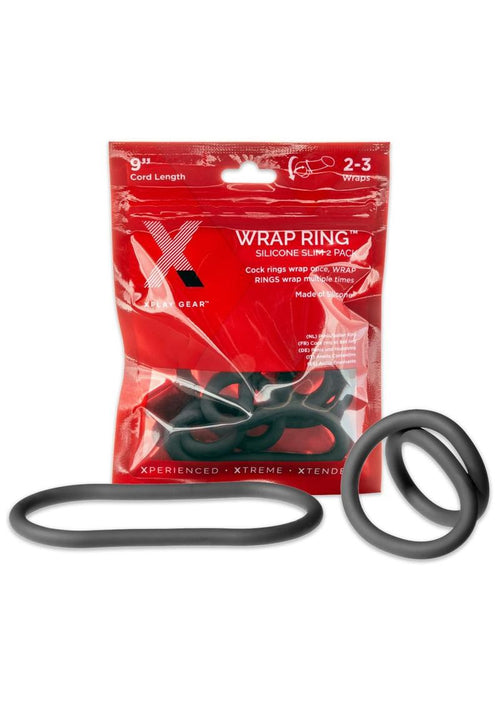 Load image 1 in gallery view. The Xplay Wrap Ring Silicone Slim - Black - 9in - 2 Pack
