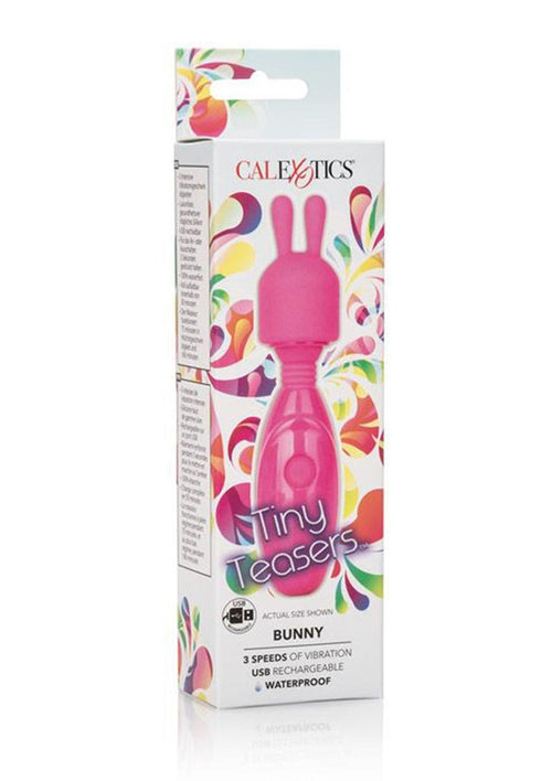 Load image 1 in gallery view. Tiny Teasers Bunny USB Rechargeable Mini Vibrator Silicone Rabbit Head Waterproof - Pink
