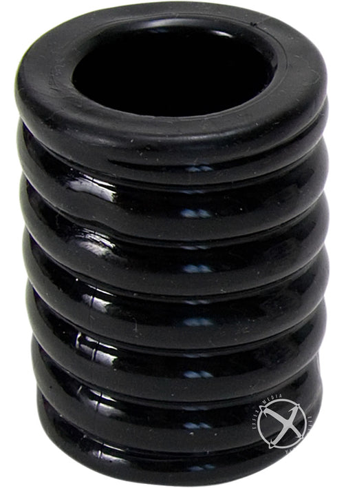Load image 1 in gallery view. Titanmen Ribbed Stretch-To-Fit Cock Cage - Black