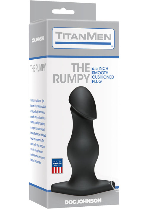 Load image 1 in gallery view. Titanmen The Rumpy Smooth Cushioned Anal Plug - Black