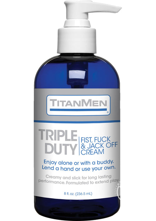 Load image 1 in gallery view. Titanmen Triple Duty Fist, Fuck and Jack Off - Cream - 8oz