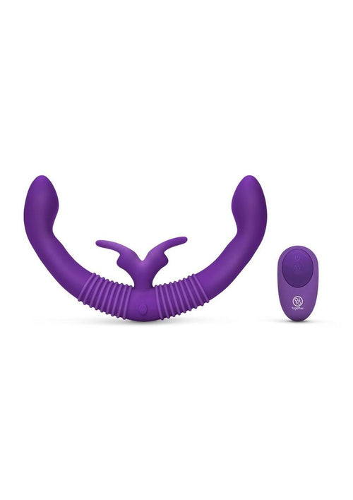 Load image 1 in gallery view. Together Toy Silicone Rechargeable Echo Function Vibrator For Couples with Remote Control - Purple