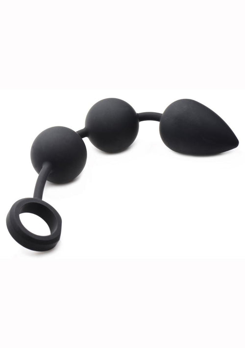 Load image 1 in gallery view. Tom Of Finland Weighted Anal Ball Beads - Black - Large