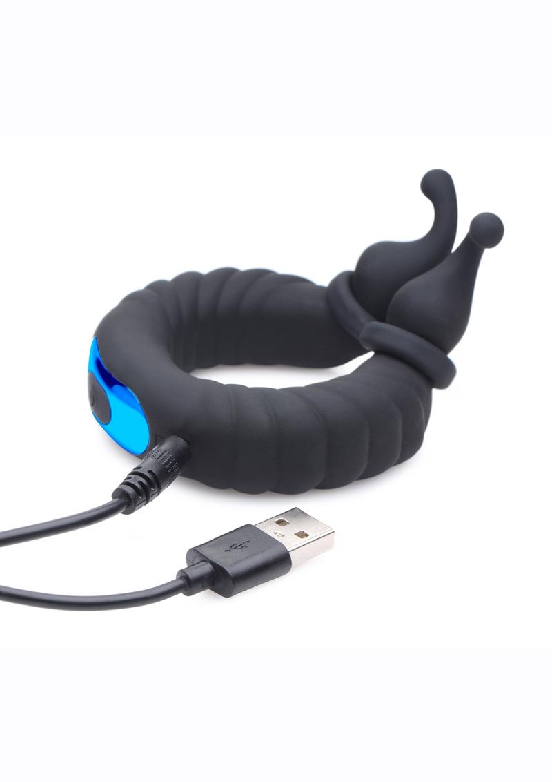 Trinity Men 10x Cock Cobra Dual Stimulating Rechargeable Silicone Cock Ring Trinity Men