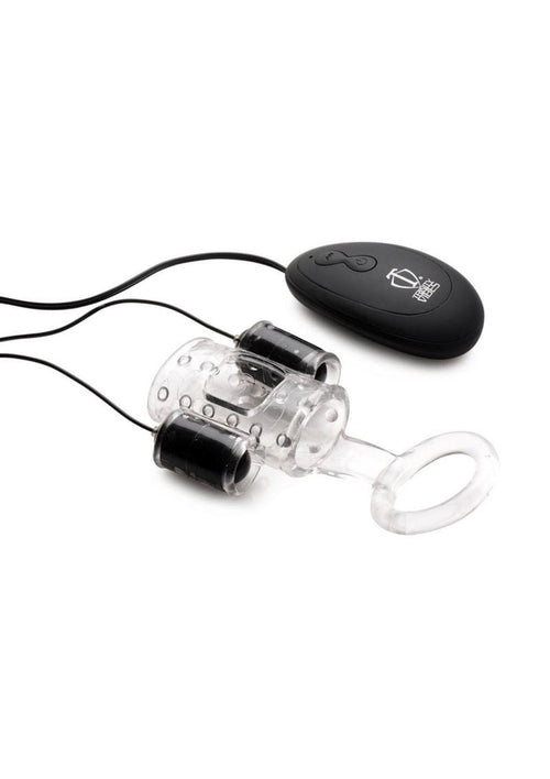 Load image 1 in gallery view. Trinity Men 20x Dual Cock Teaser with Cock and Ball Ring - Clear