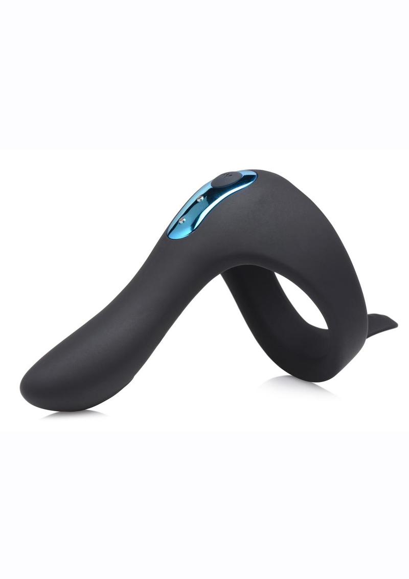 Trinity Men 7x Rechargeable Silicone Cock Ring with Taint Stimulator and Remote Control Trinity Men