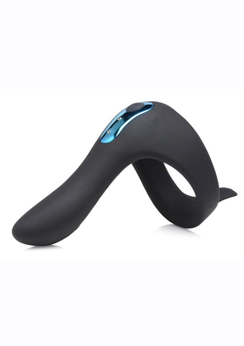 Load image 1 in gallery view. Trinity Men 7x Rechargeable Silicone Cock Ring with Taint Stimulator and Remote Control Trinity Men