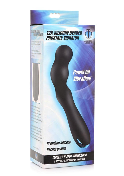 Load image 1 in gallery view. Trinity Men Rechargeable Silicone Beaded Prostate Vibrator - Black
