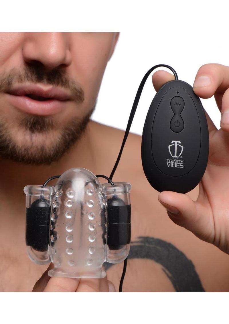 Trinity Men Twin Bullet Penis Head Teaser with Remote Control Trinity Men