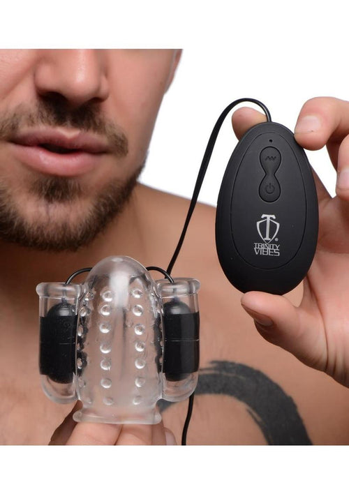 Load image 1 in gallery view. Trinity Men Twin Bullet Penis Head Teaser with Remote Control Trinity Men