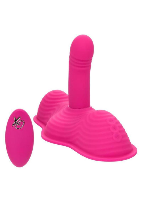 Load image 1 in gallery view. Triple Rider Remote Control Ecstasy Rumbler Rechargeable Silicone Vibrator - Pink