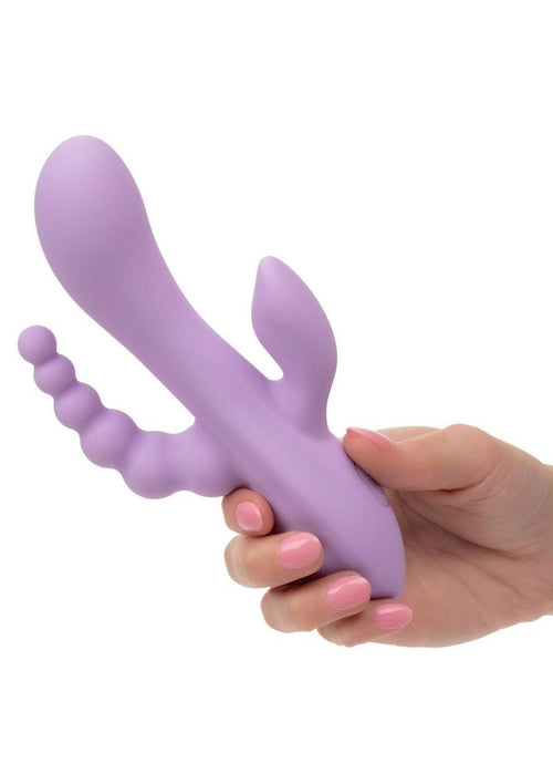 Load image 1 in gallery view. Triple Treat Rumbler Rechargeable Silicone Vibrator - Its Cassidy Bybee