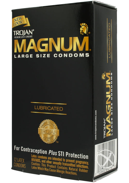 Load image 1 in gallery view. Trojan Condom Magnum Large Size Lubricated - 12 Pack