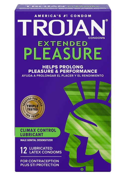 Load image 1 in gallery view. Trojan Condom Pleasures Extended Climax Control Lubricant - 12 Pack