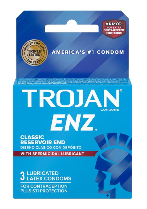 Load image 1 in gallery view. Trojan Enz Condom with Spermicidal Lubricant - 3 Pack