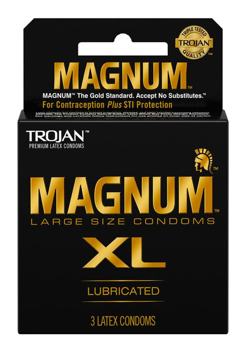 Load image 1 in gallery view. Trojan Magnum XL Lubricated Latex Condoms - 3-Pack