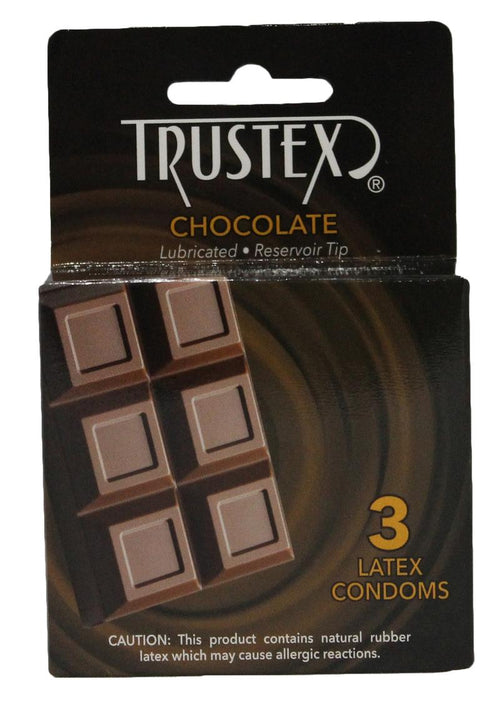 Load image 1 in gallery view. Truste Lubricated Reservoir Tip Flavored Latex Condom Chocolate - Chocolate - 3 Per Box