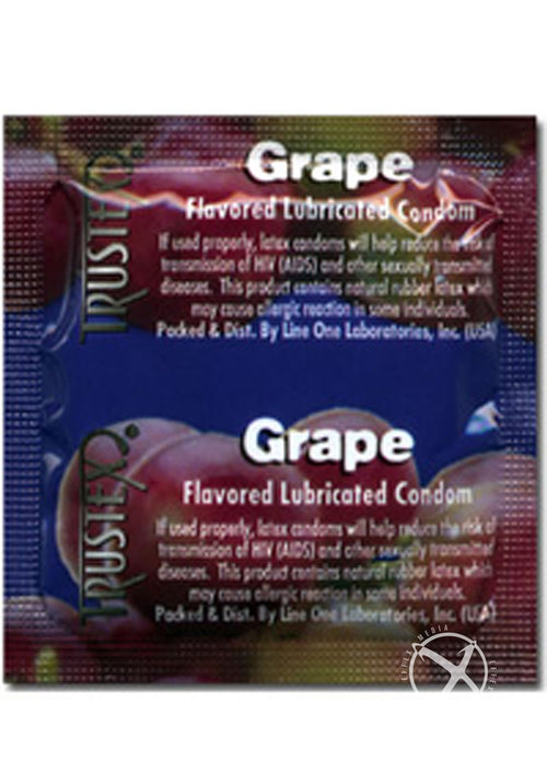 Load image 1 in gallery view. Trustex Lubricated Reservoir Tip Flavored Latex Condom Grape - 3 Per Box