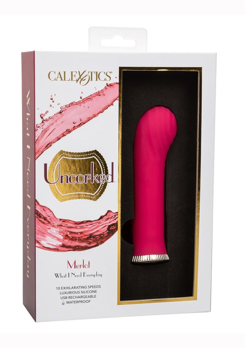 Load image 1 in gallery view. Uncorked Merlot Silicone Rechargeable Vibrator - Pink