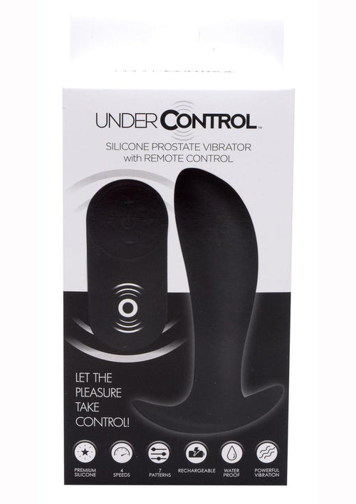 Load image 1 in gallery view. Under Control Rechargeable Silicone Prostate Vibrator with Remote Control - Black