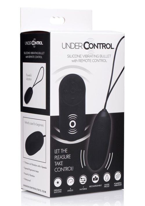 Load image 1 in gallery view. Under Control Rechargeable Silicone Vibrating Bullet with Remote Control - Black
