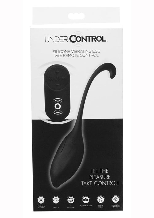 Load image 1 in gallery view. Under Control Rechargeable Silicone Vibrating Egg with Remote Control - Black