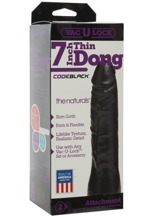 Load image 1 in gallery view. Vac-U-Lock Codeblack Thin Dildo - Black - 7in